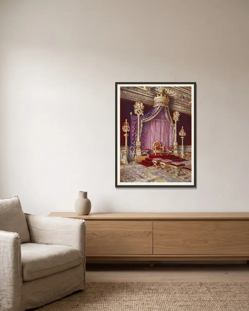 Sala tronowa w pałacu Fontainebleau, Edwin Foley w ramie na ścianie