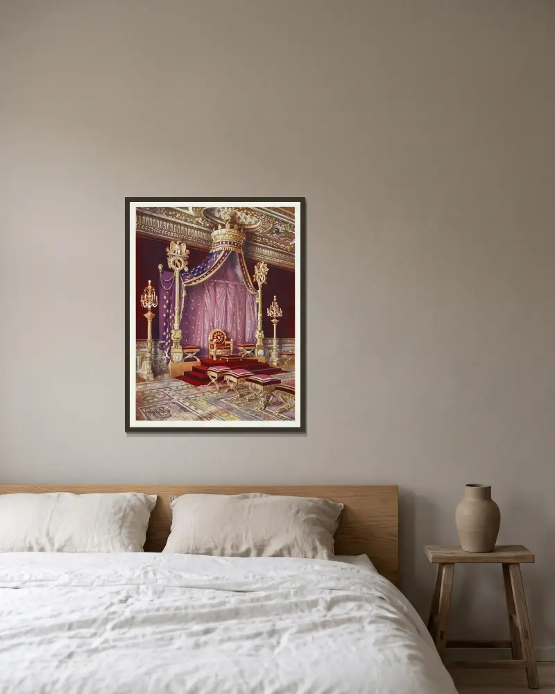 Sala tronowa w pałacu Fontainebleau, Edwin Foley w ramie na ścianie