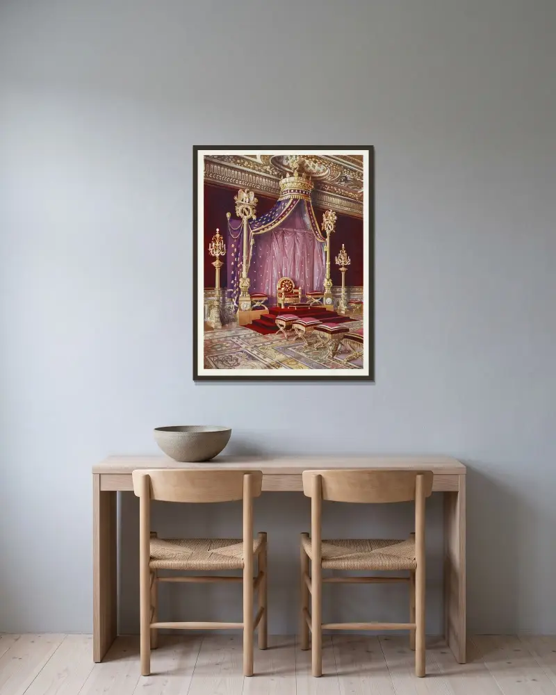 Sala tronowa w pałacu Fontainebleau, Edwin Foley w ramie na ścianie