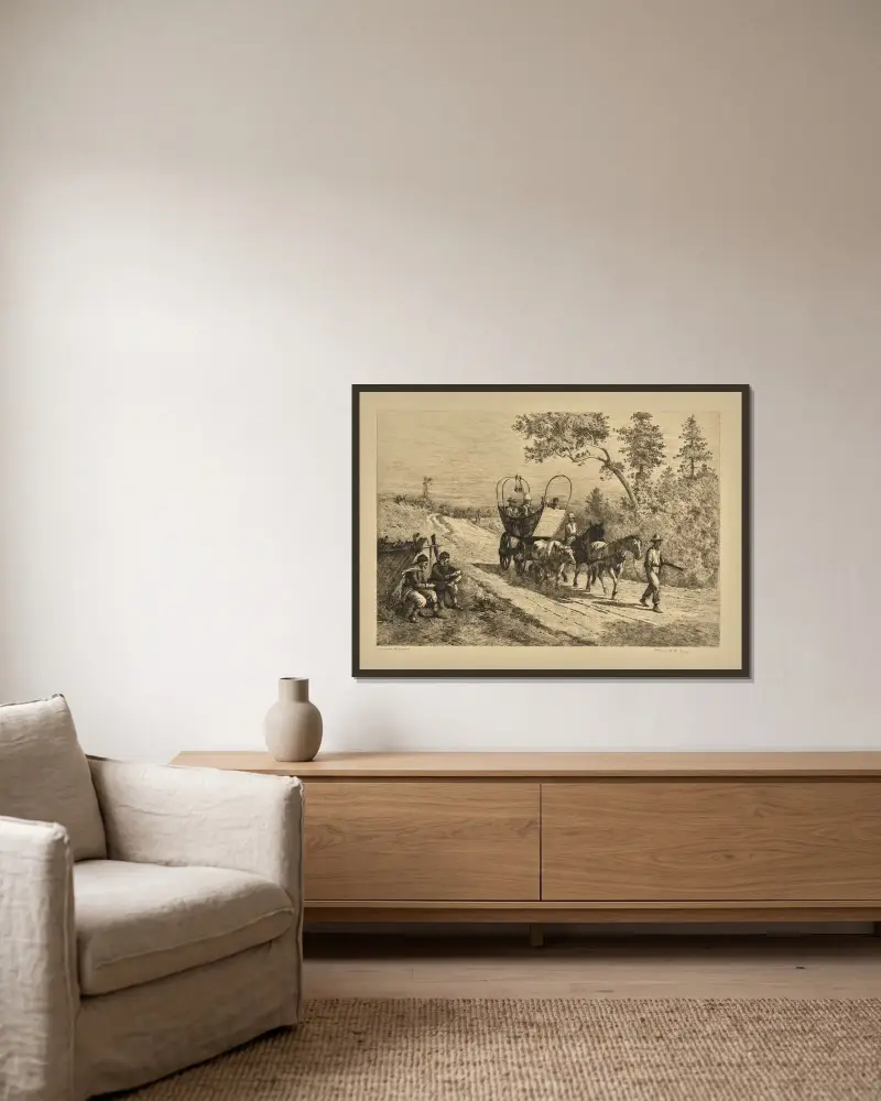 Einrücken in die Linien von Edwin Forbes gerahmt an einer Wand