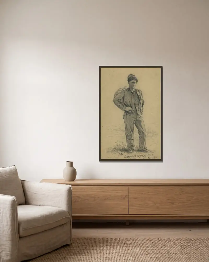 Trommlerjunge, Culpeper von Edwin Forbes gerahmt an einer Wand