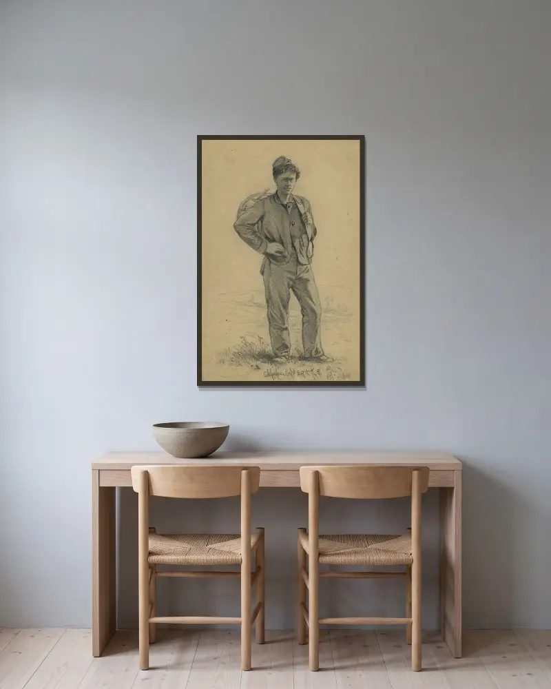 Trommlerjunge, Culpeper von Edwin Forbes gerahmt an einer Wand