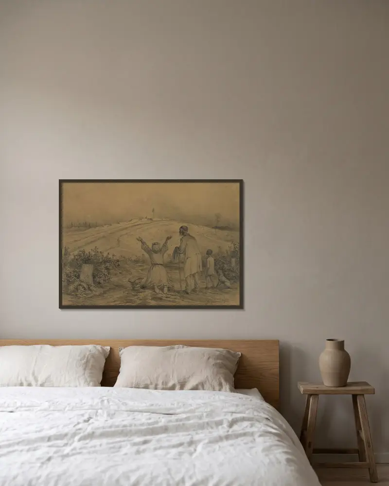 Das Heiligtum von Edwin Forbes gerahmt an einer Wand