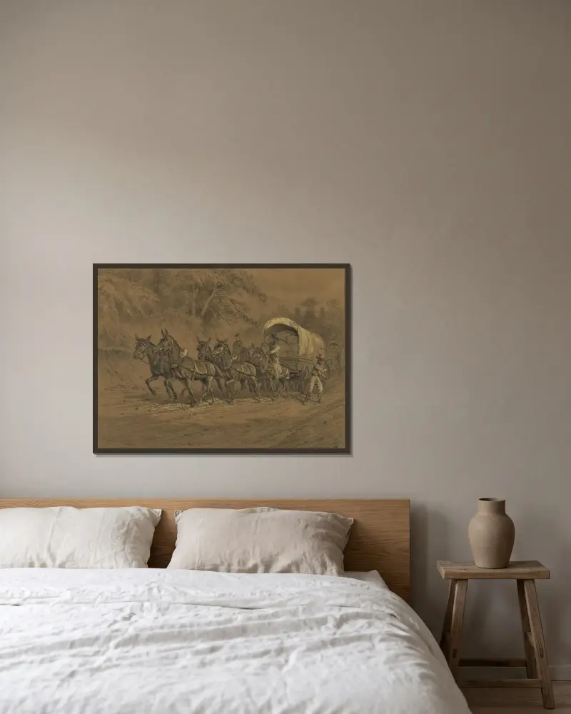 Der Versorgungszug von Edwin Forbes gerahmt an einer Wand