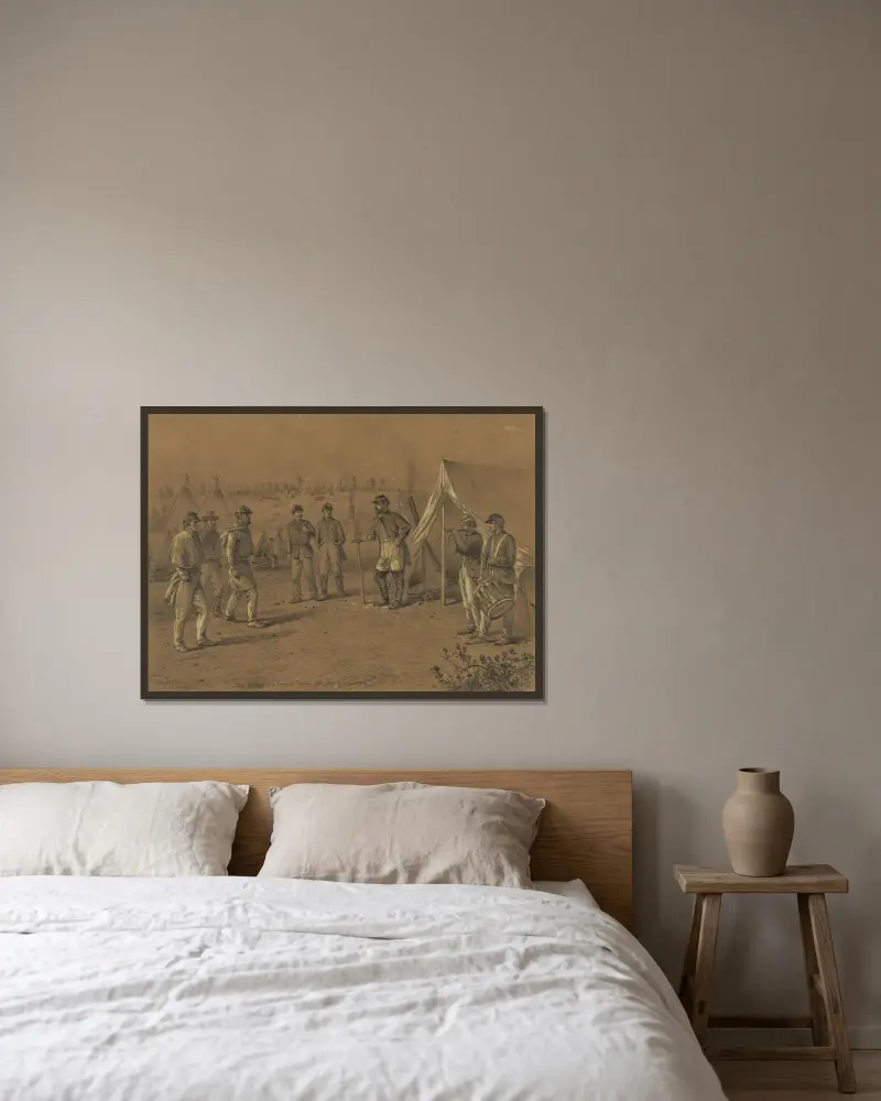 Der Aufruf der Feldscher von Edwin Forbes gerahmt an einer Wand