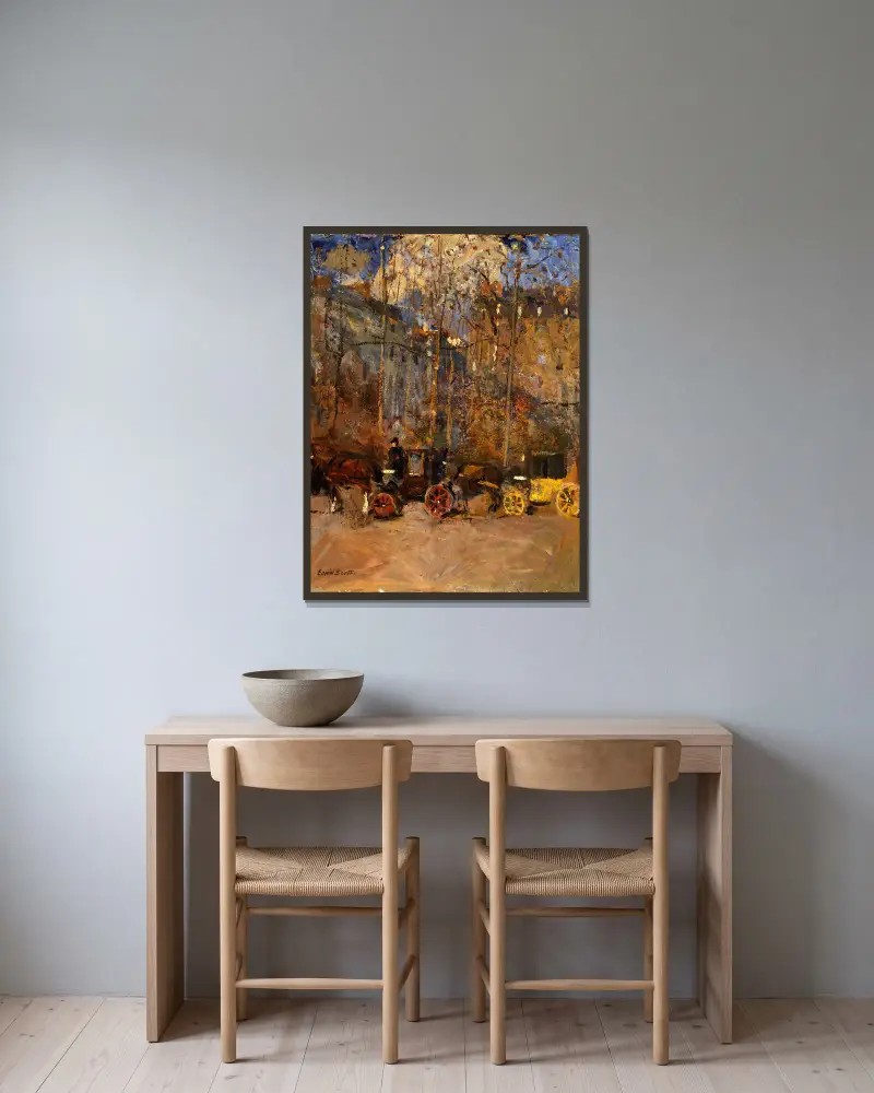 Cabs von Frank Edwin Scott gerahmt an einer Wand