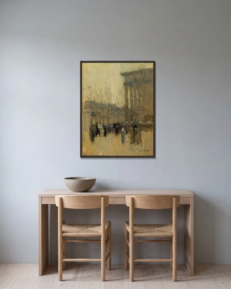 La Madeleine no. IV av Frank Edwin Scott inramad på en vägg
