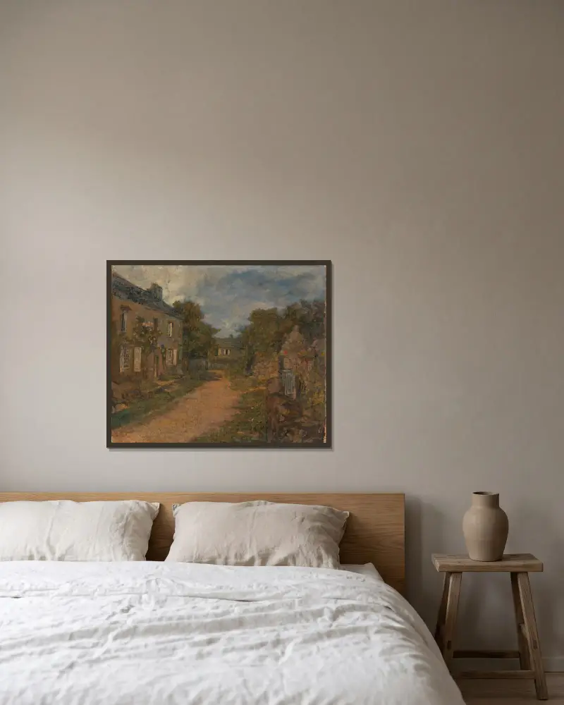 Millets hus av Frank Edwin Scott inramad på en vägg
