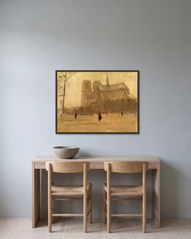 Notre Dame Nr. I von Frank Edwin Scott gerahmt an einer Wand