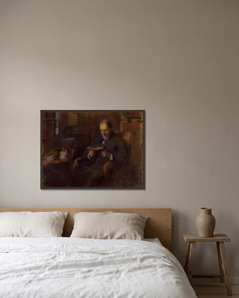 Portrait of Sanford Saltus of New York av Frank Edwin Scott inramad på en vägg