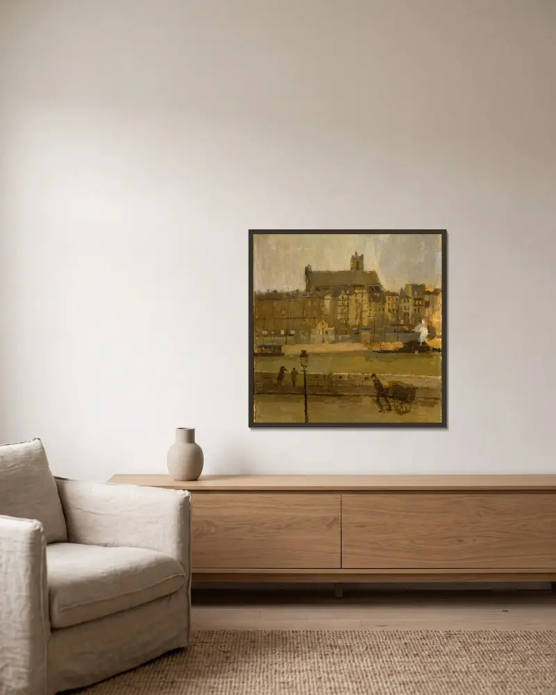 Seinekai, Kirche Saint-Gervais von Frank Edwin Scott gerahmt an einer Wand