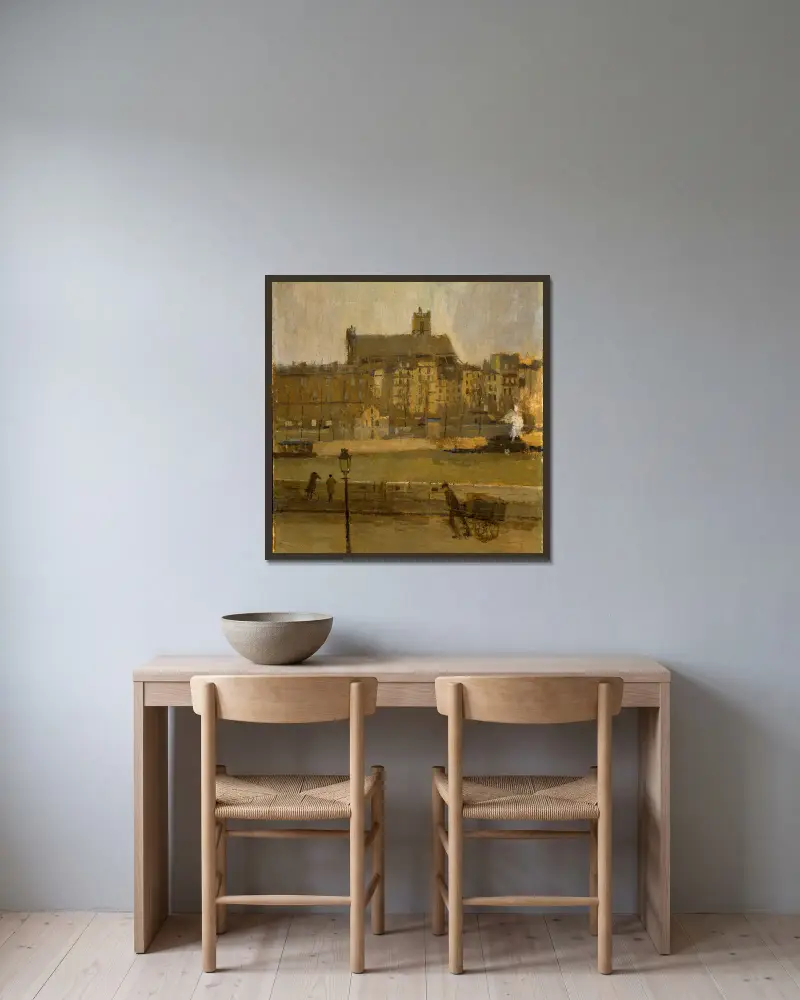 Seinekai, Kirche Saint-Gervais von Frank Edwin Scott gerahmt an einer Wand