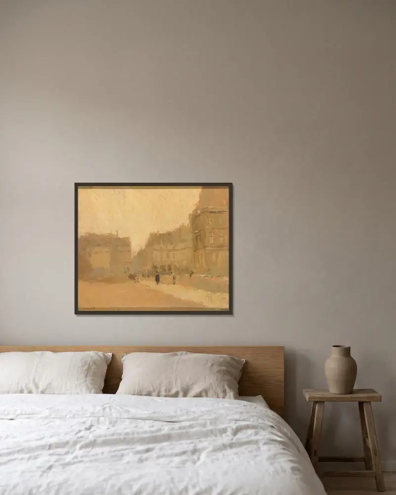 Rue des Pyramides av Frank Edwin Scott inramad på en vägg