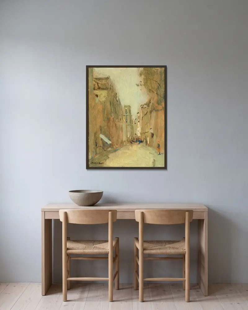 Rue San Jacques, Paris av Frank Edwin Scott inramad på en vägg