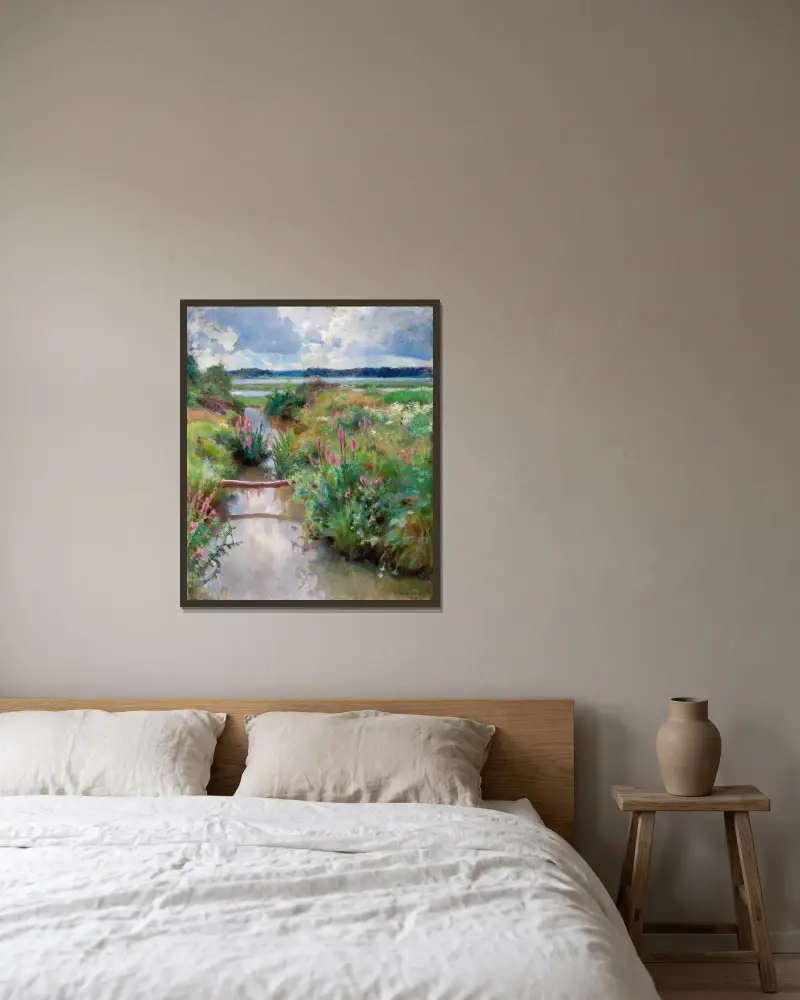 Blooming Summer av Eero Järnefelt inramad på en vägg