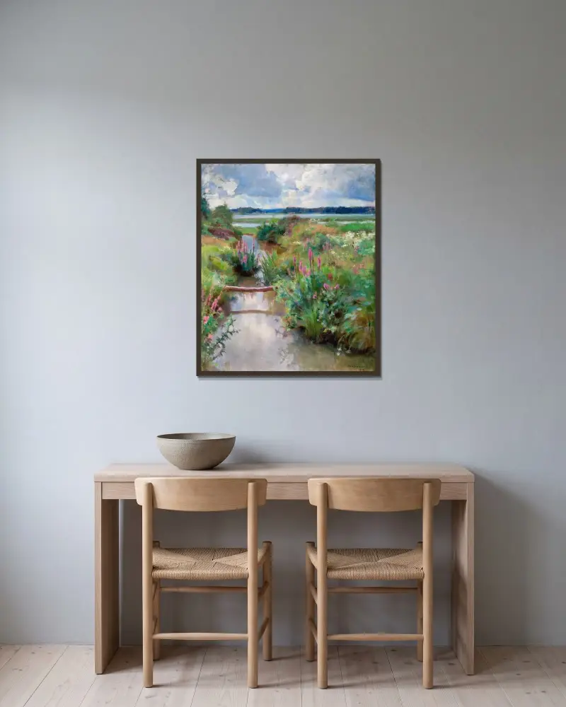 Blooming Summer av Eero Järnefelt inramad på en vägg
