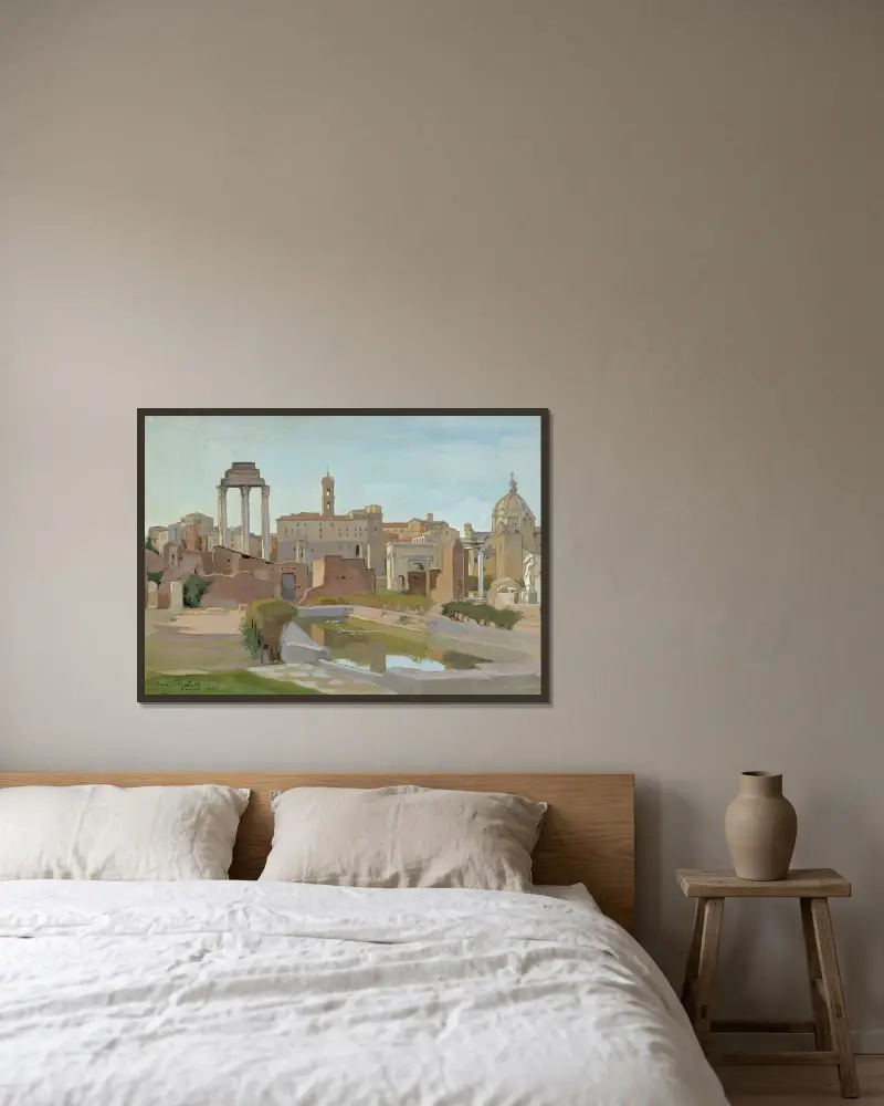 Forum Romanum av Eero Järnefelt inramad på en vägg