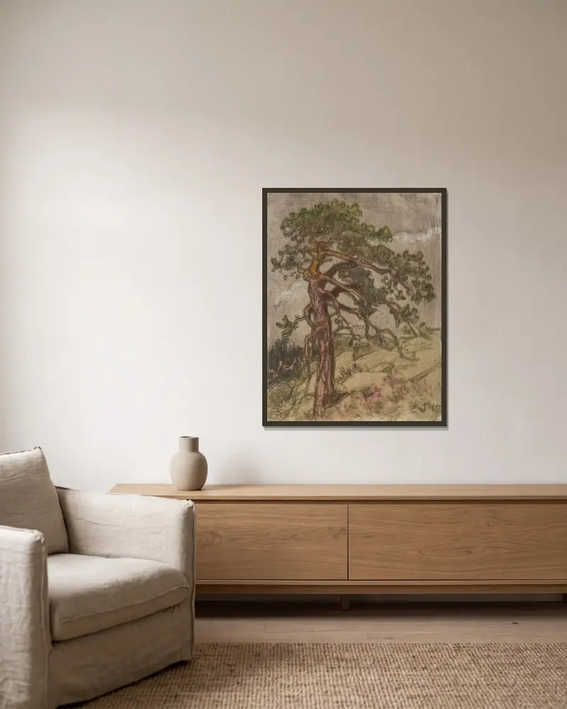 Kall tall av Eero Järnefelt inramad på en vägg