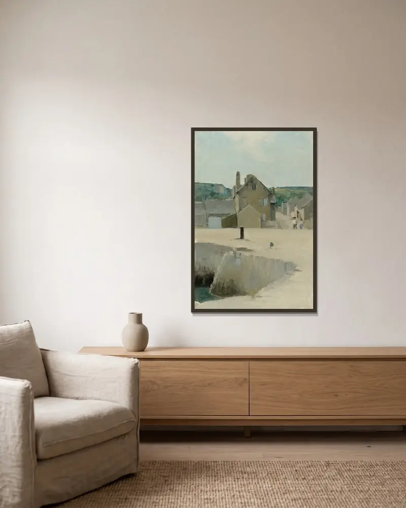 Dorfansicht von Eero Järnefelt gerahmt an einer Wand