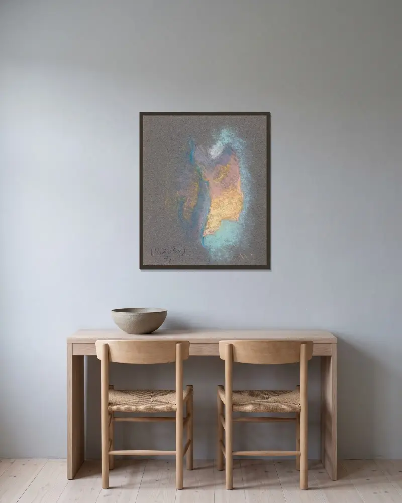 Untitled av Eero Järnefelt inramad på en vägg