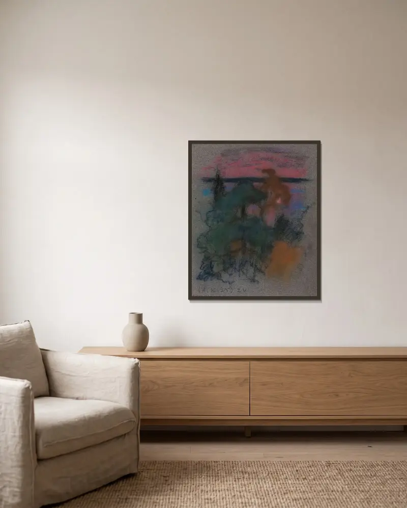 Ohne Titel, 1900 – Nr. 5 von Eero Järnefelt gerahmt an einer Wand