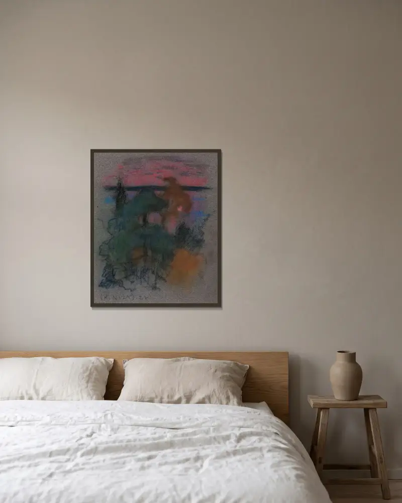 Ohne Titel, 1900 – Nr. 5 von Eero Järnefelt gerahmt an einer Wand