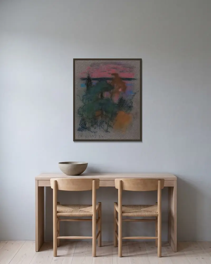 Ohne Titel, 1900 – Nr. 5 von Eero Järnefelt gerahmt an einer Wand