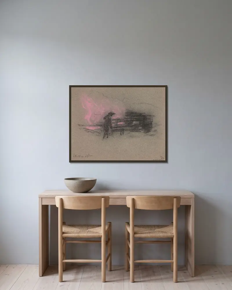 Untitled av Eero Järnefelt inramad på en vägg
