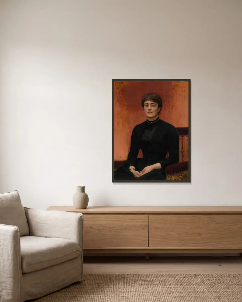 Portrait Of Jelizaveta Zvantseva av Ilya Efimovich Repin inramad på en vägg
