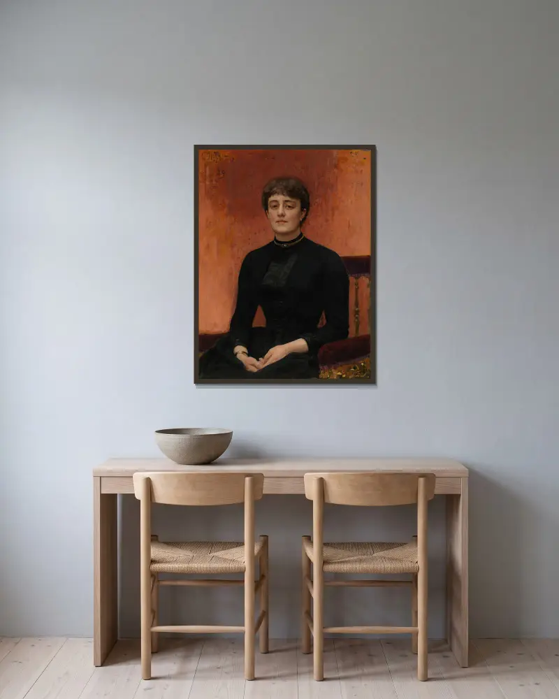 Portrait Of Jelizaveta Zvantseva av Ilya Efimovich Repin inramad på en vägg