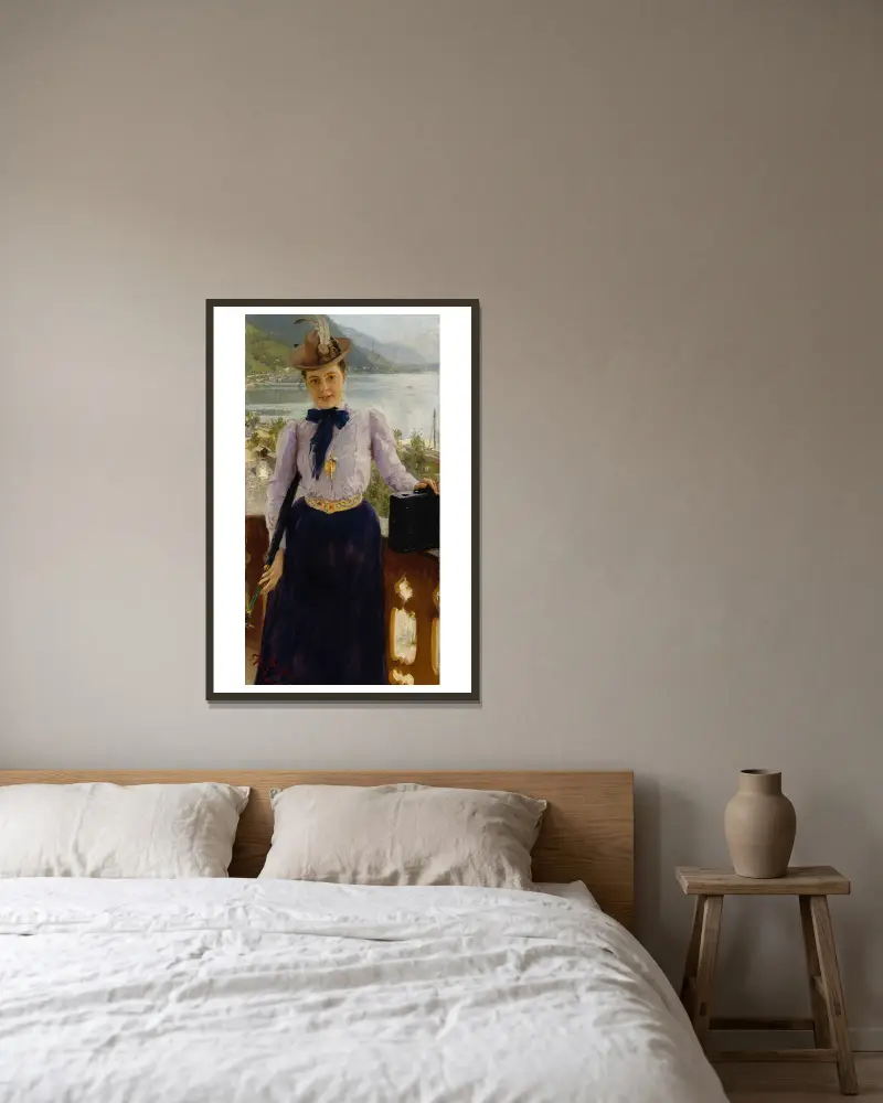 Portrait Of Natalia Nordmann av Ilya Efimovich Repin inramad på en vägg