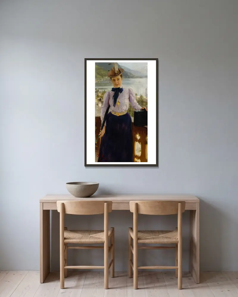 Portrait Of Natalia Nordmann av Ilya Efimovich Repin inramad på en vägg