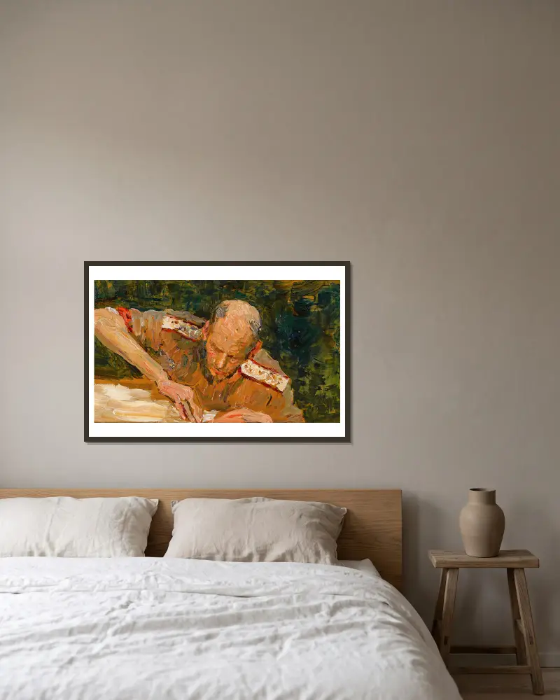 Studie k souboji, Ilya Efimovich Repin v rámu na stěně