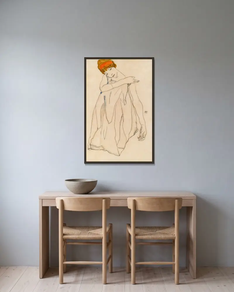 Tancerka (Die Tänzerin), Egon Schiele w ramie na ścianie