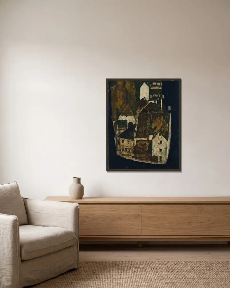 Mrtvé město III, Egon Schiele v rámu na stěně