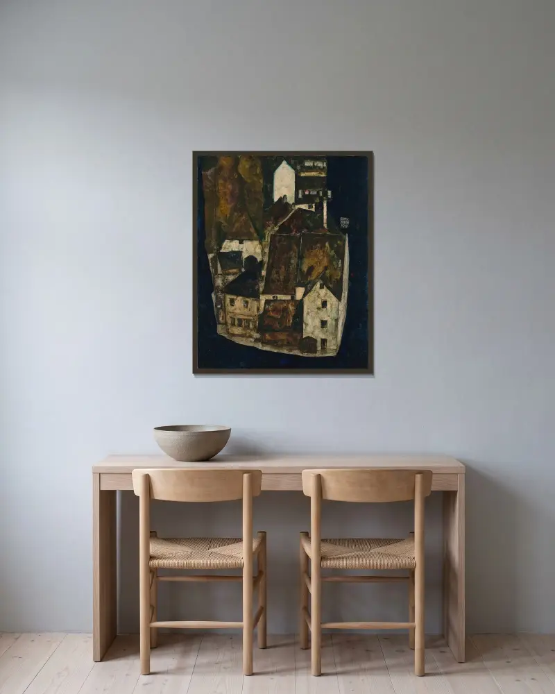 Mrtvé město III, Egon Schiele v rámu na stěně