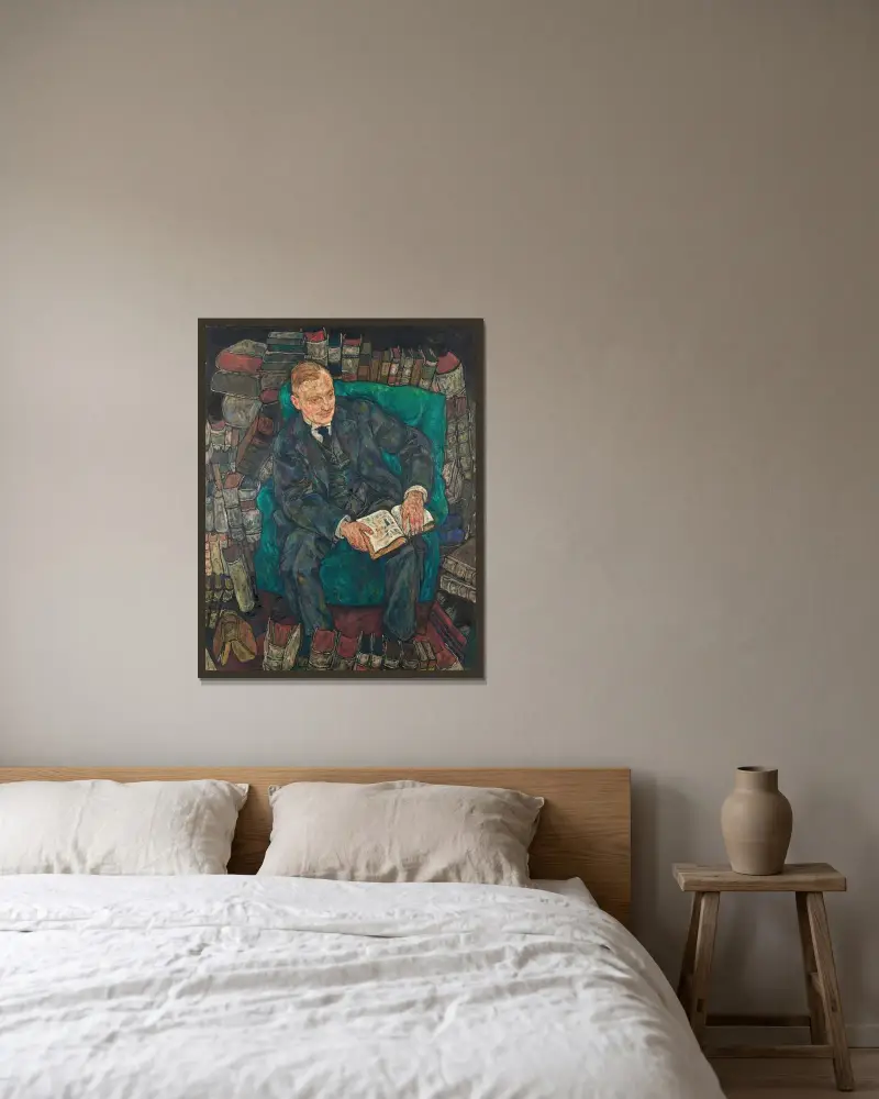 Dr. Hugo Koller von Egon Schiele gerahmt an einer Wand