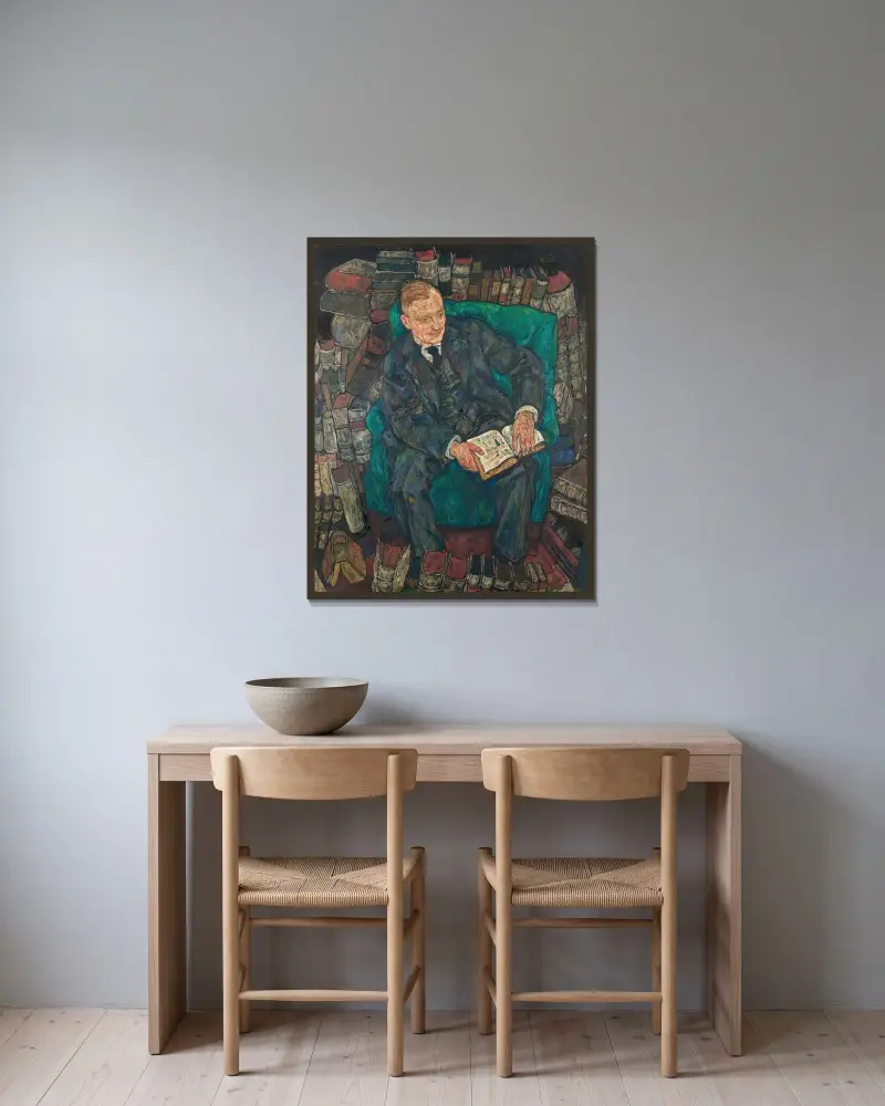 Dr. Hugo Koller von Egon Schiele gerahmt an einer Wand