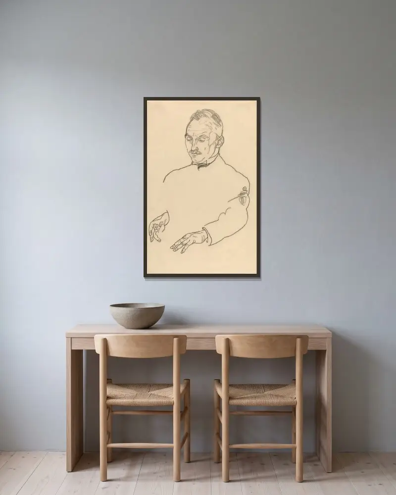 Dr. Koller von Egon Schiele gerahmt an einer Wand