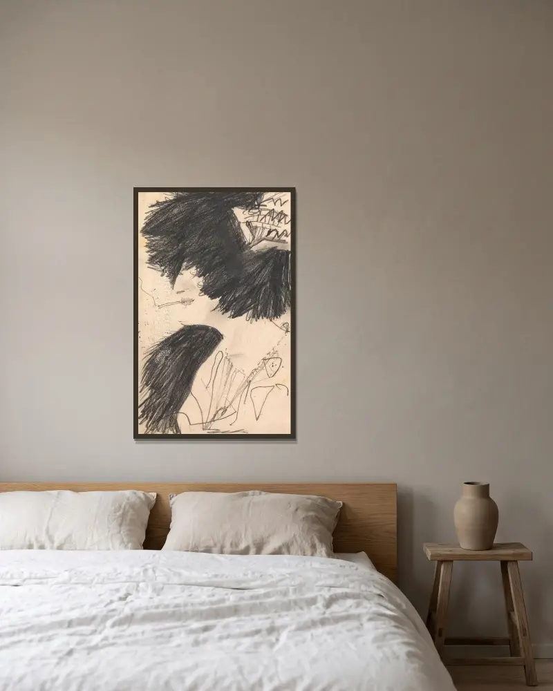 Grete Wolf von Egon Schiele gerahmt an einer Wand