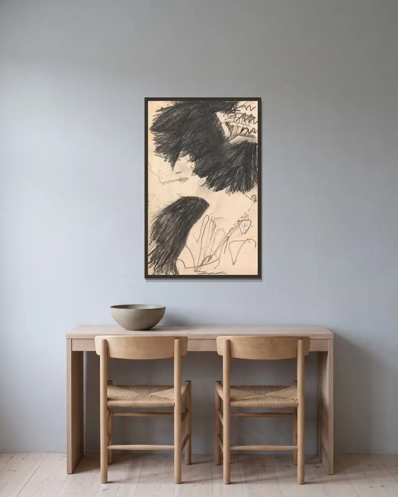 Grete Wolf von Egon Schiele gerahmt an einer Wand