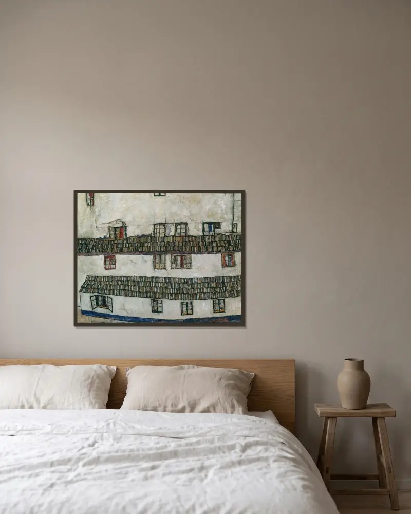 Dům, zeď (okno), Egon Schiele v rámu na stěně