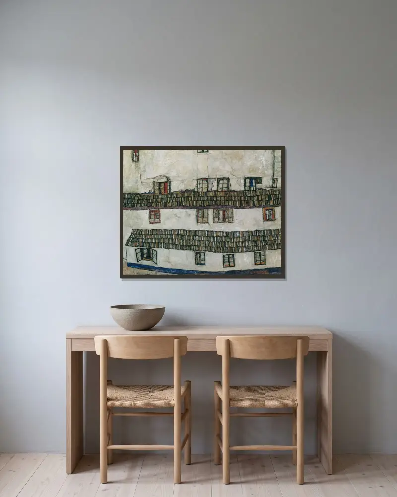 Dům, zeď (okno), Egon Schiele v rámu na stěně