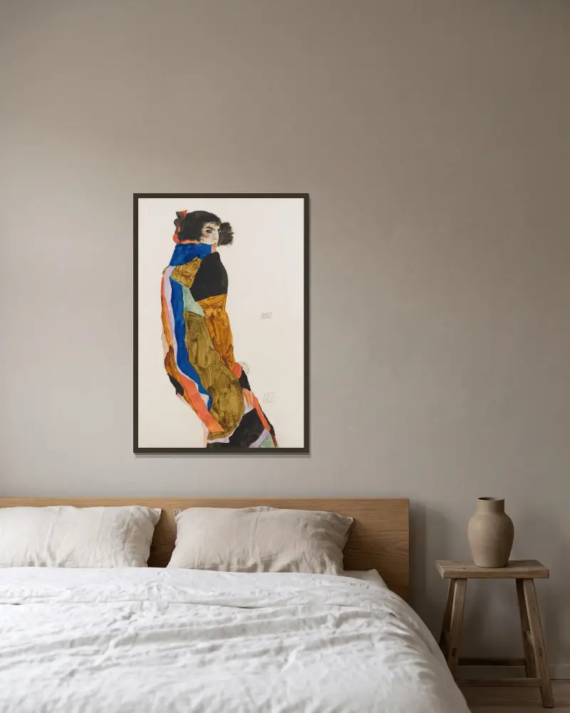 Moa, Egon Schiele v rámu na stěně