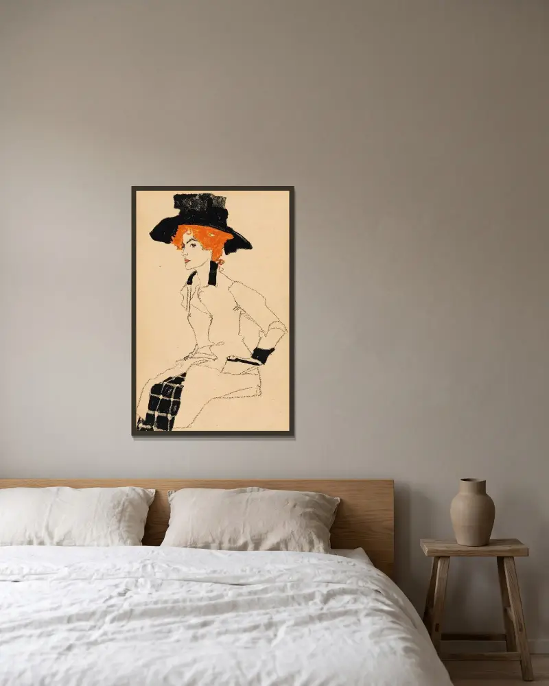 Nr. 289: Damenporträt av Egon Schiele inramad på en vägg