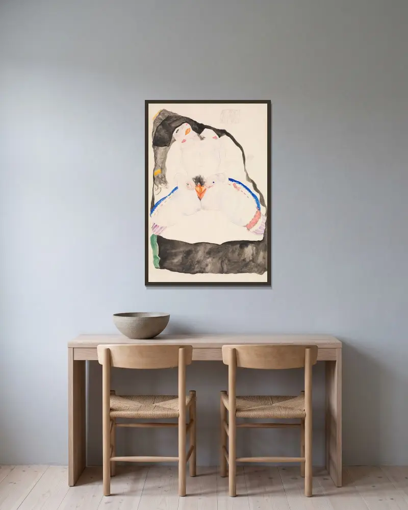 Im Traum beobachtet von Egon Schiele gerahmt an einer Wand