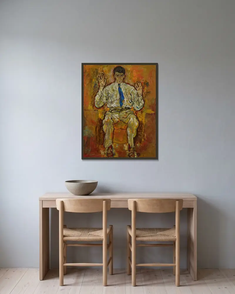 Portrait of Paris von Gütersloh (1887-1973) – nr 1 av Egon Schiele inramad på en vägg
