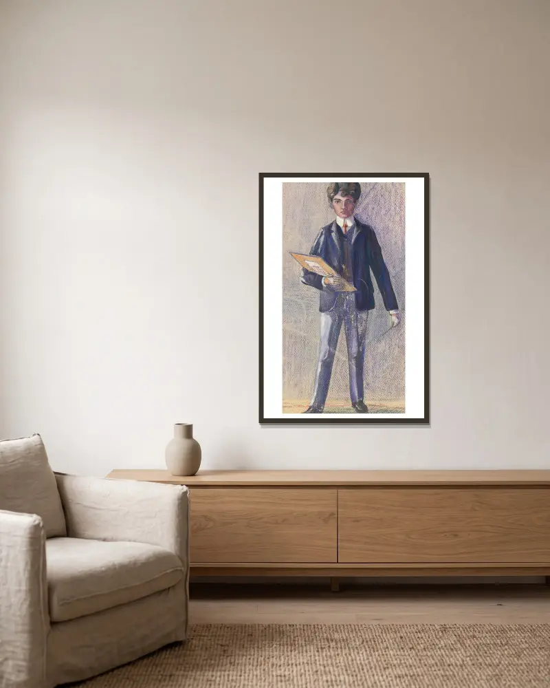 Spiegelbild von Egon Schiele gerahmt an einer Wand
