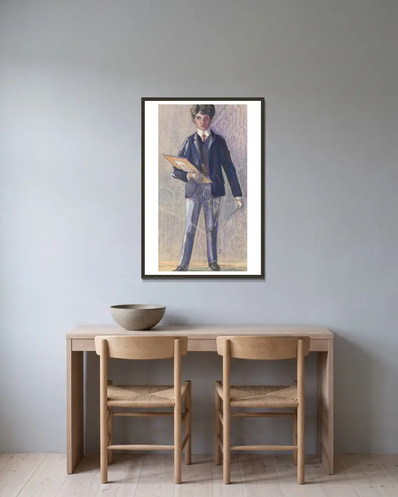 Spiegelbild von Egon Schiele gerahmt an einer Wand