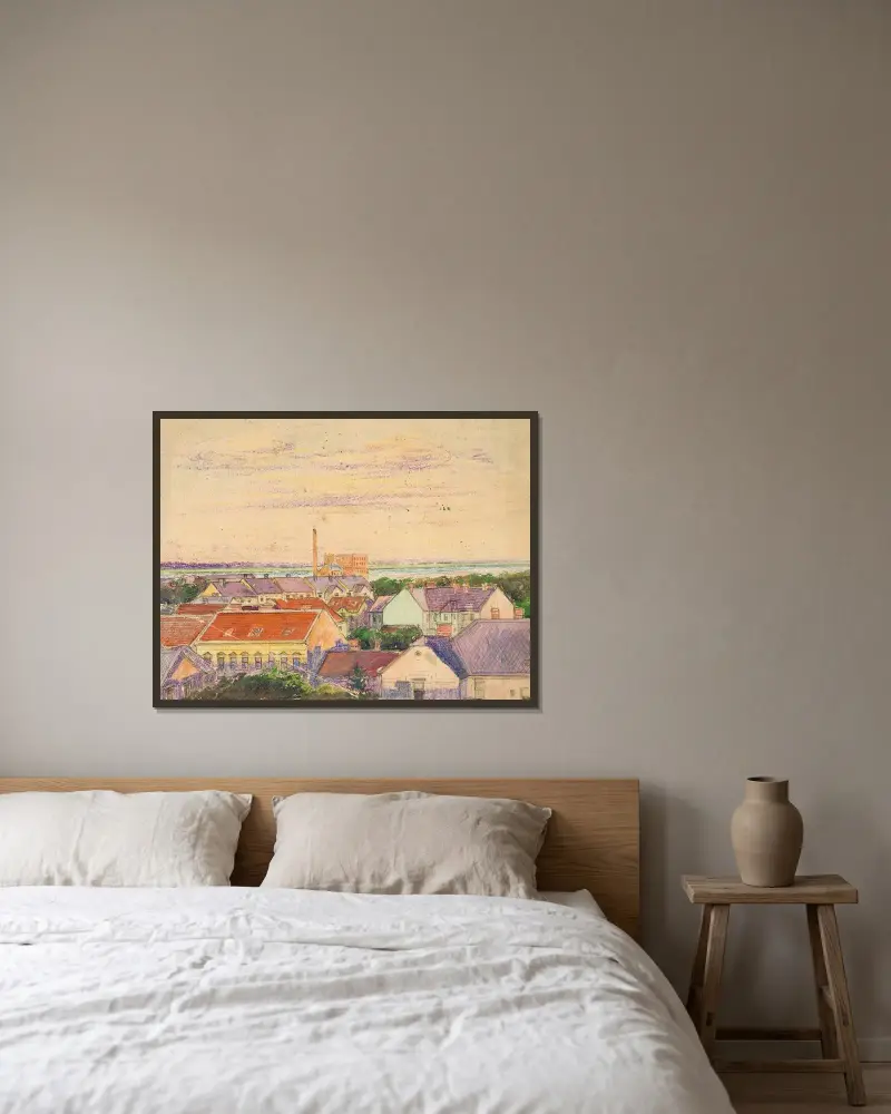 Widok miasta, Egon Schiele w ramie na ścianie